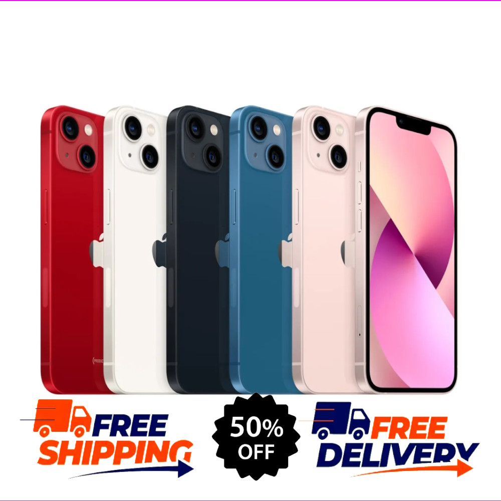 Apple iPhone 13 Unlocked 128GB/512GB – Midnight, Blue, Pink – Free Shipping!