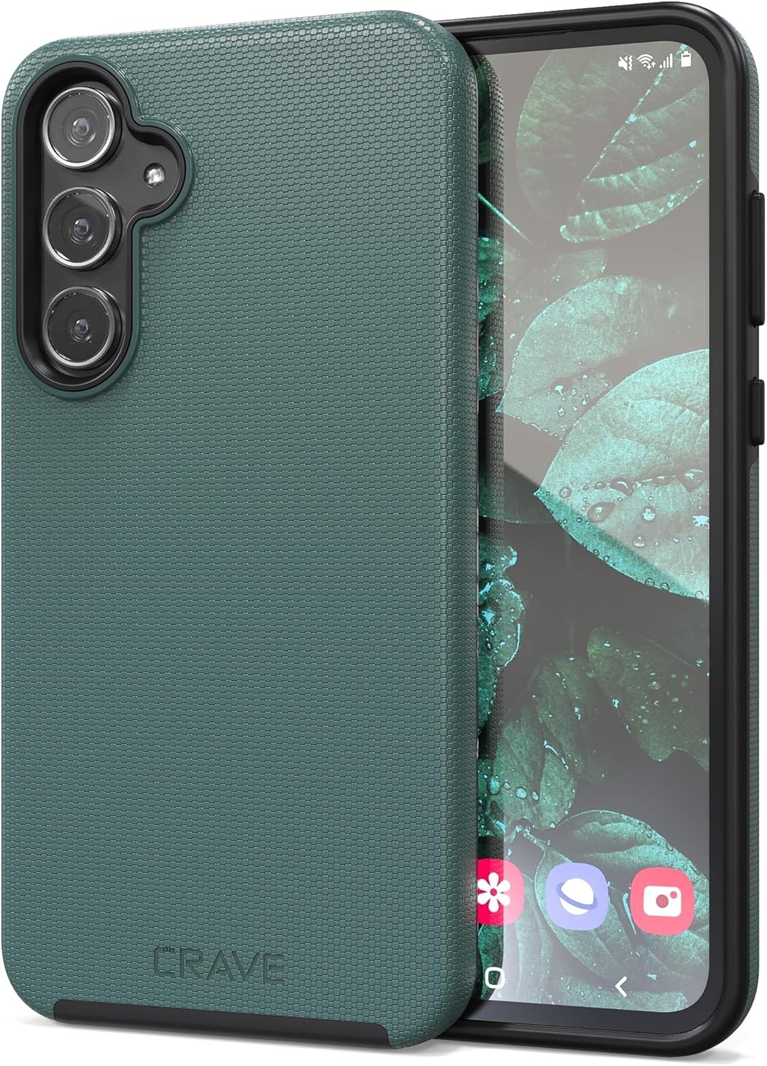 Samsung Galaxy A55 Case, Shockproof Protection Dual Layer Case – Forest Green
