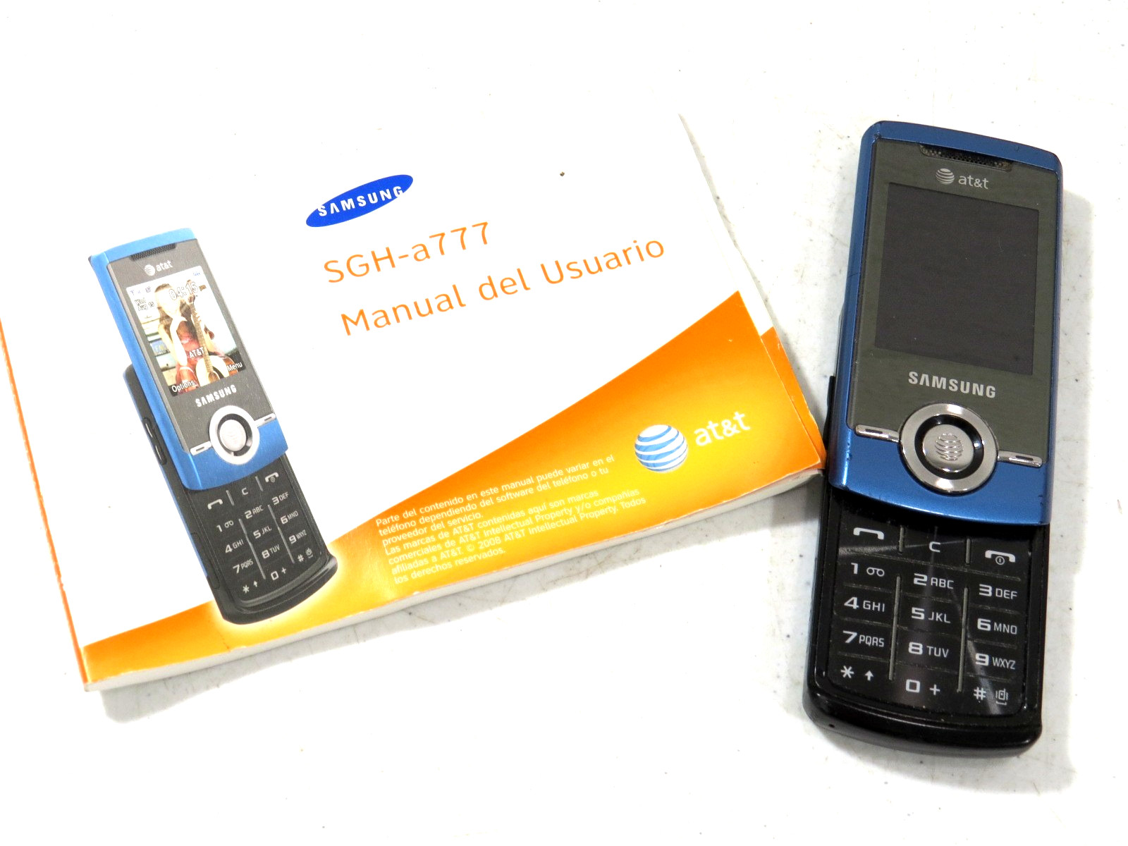 Samsung SGH-A777 GSM Blue Bluetooth 1.3MP 2.3″ Screen AT&T Slider Phone Manual