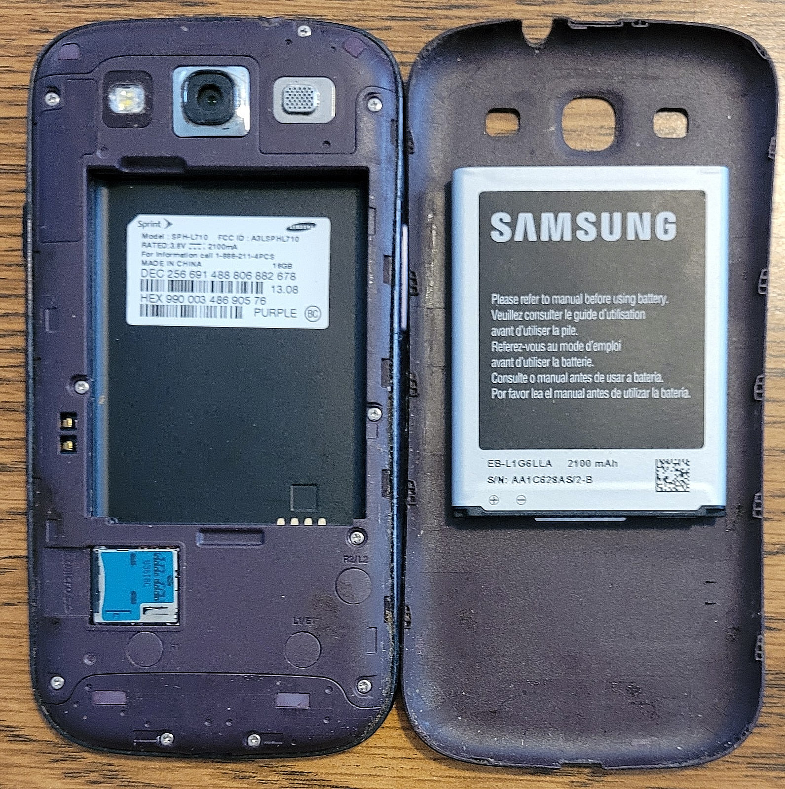 Samsung Galaxy S3 SPH-L710 – Purple ( Sprint ) Smartphone – Very Rare Color/READ