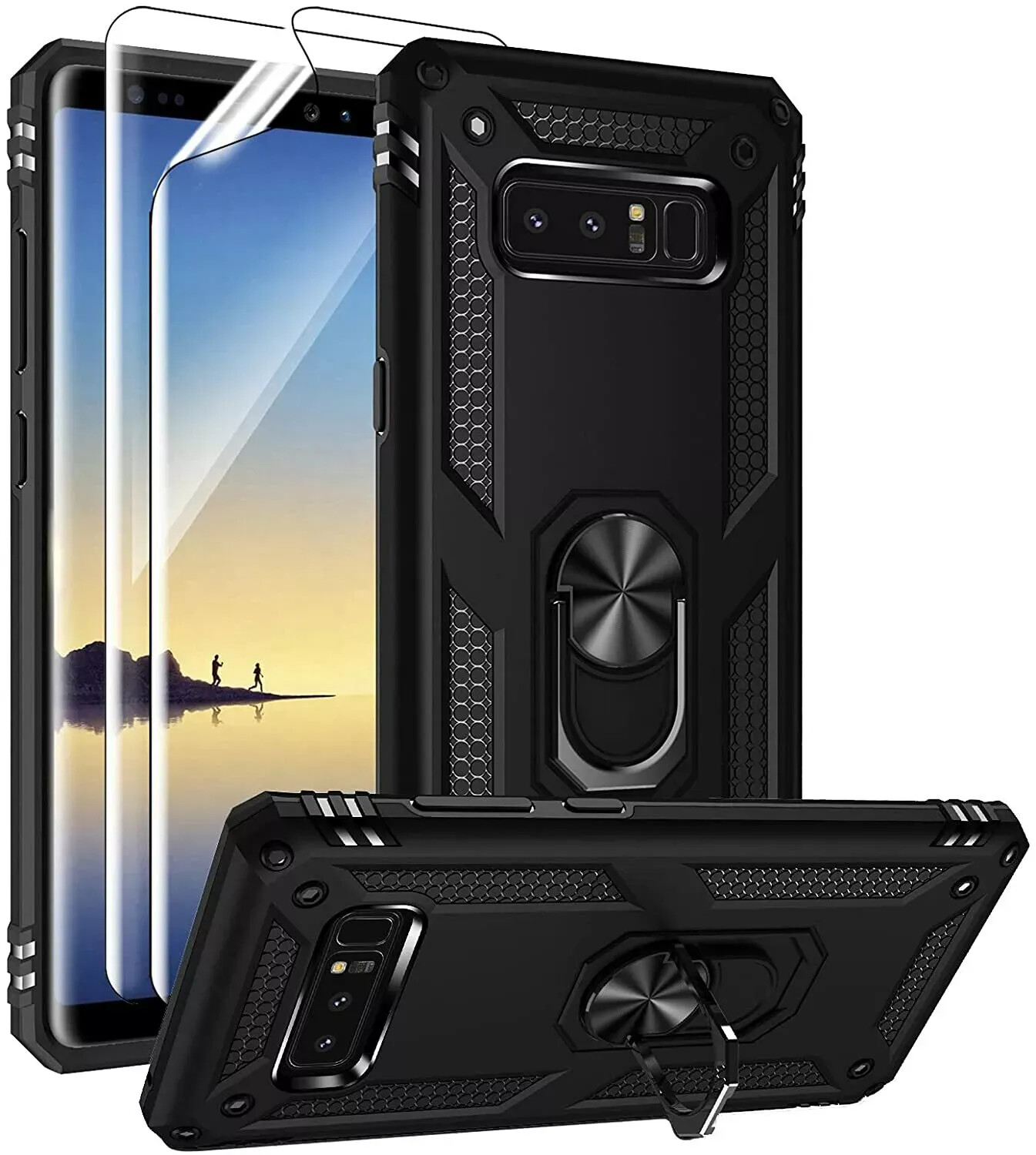 For Samsung Galaxy Note 8 Case Scratch Resistant Hard Protective PC Cover Black
