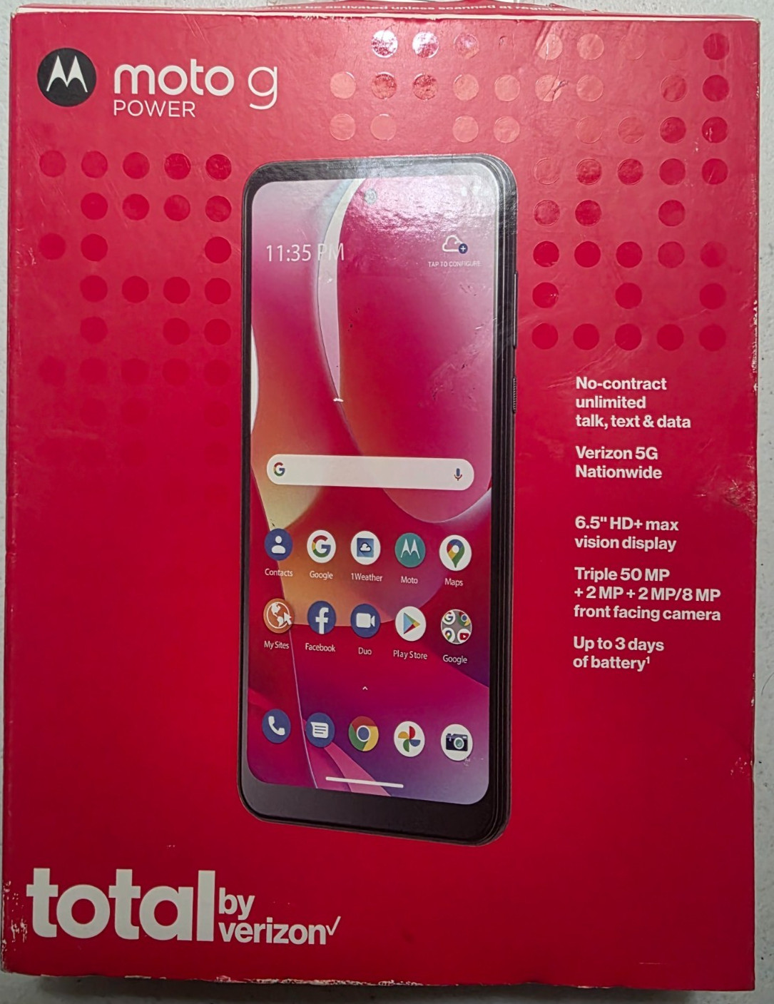 Tracfone Motorola Moto G Power Black 64GB XT2165DL (2022) NETWORK LOCKED