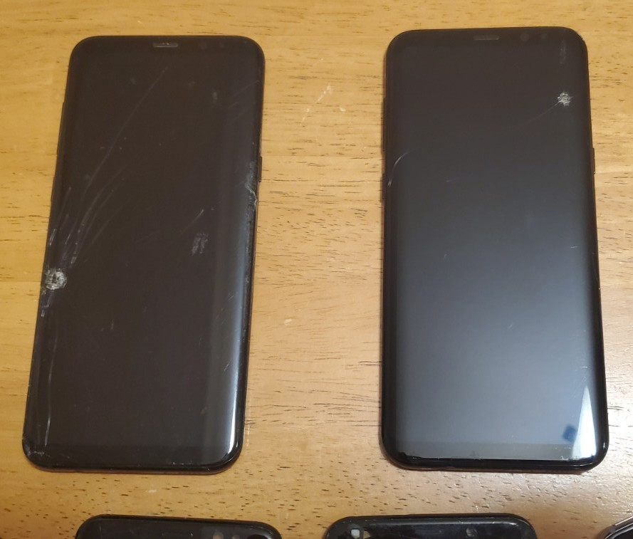 Lot 6-Samsung Galaxy S8 & S8+ Plus Midnight Black Midframe & Bad Display Only