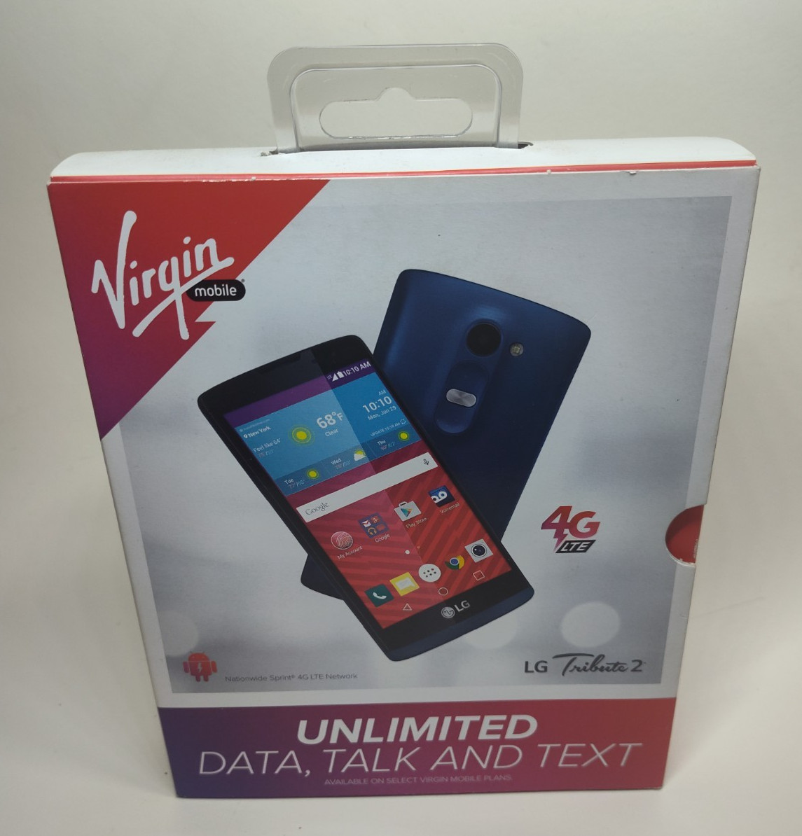 Brand New Virgin Mobile Prepaid LG Tribute 2 8GB Smartphone (Blue) Locked