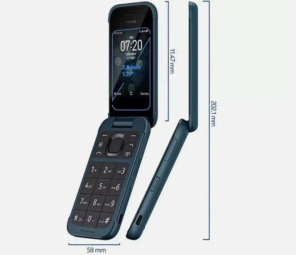 Nokia 2780 Flip Big Keyboad 4G LTE 4GB 512MB RAM 5.0MP Phone 2.7″ WIFI CellPhone