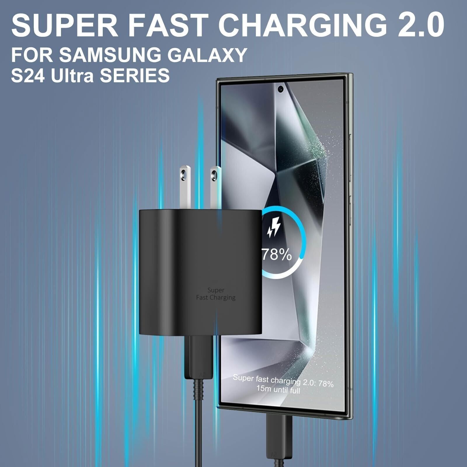 45W Power Wall Charger Adapter&Charging Cable For Samsung Galaxy S23 S22 Ultra