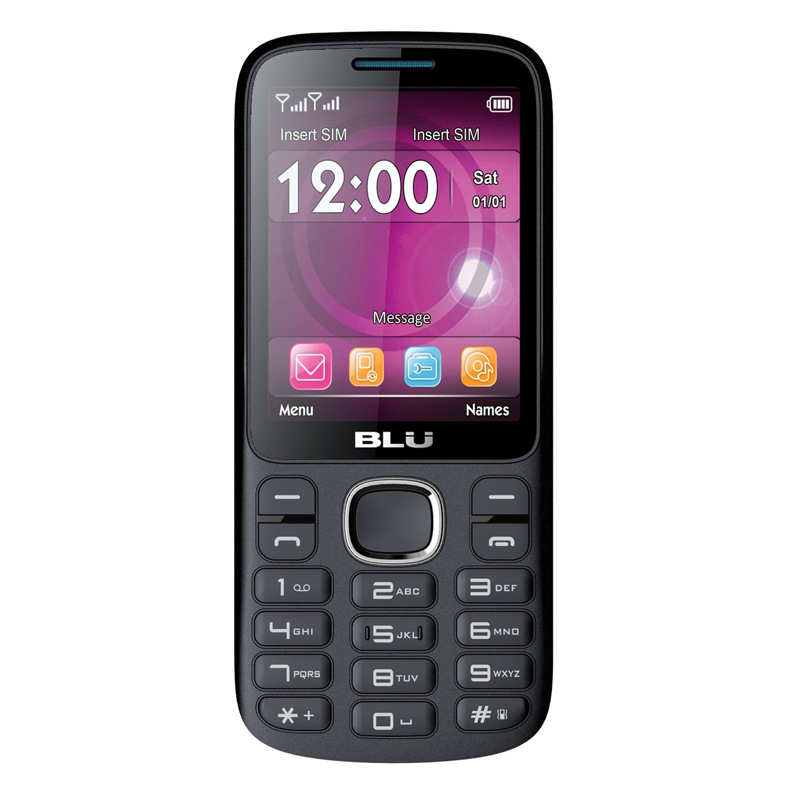 BLU T276T Black Blue Jenny TV 2.8 Unlocked GSM Dual-SIM Cell Phone w/