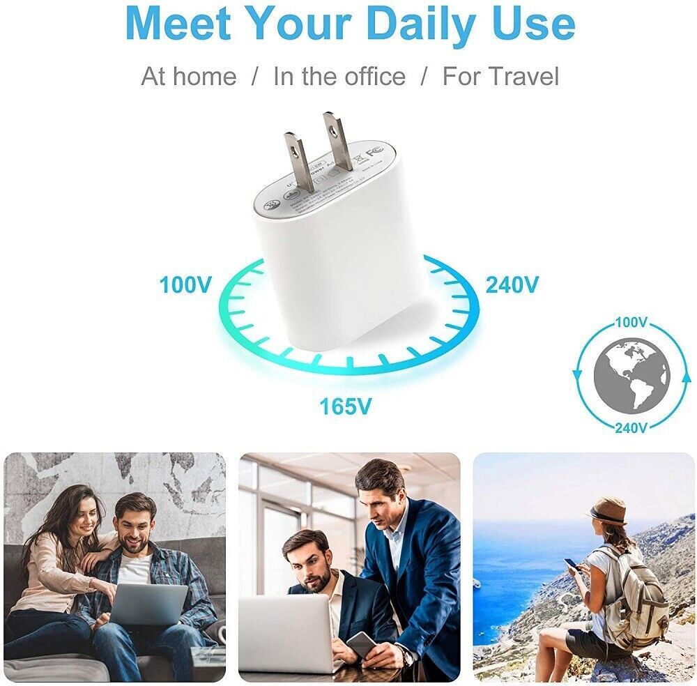 20W Fast Charger Wall Adapter + 3FT USB-C Cable For Apple iPhone 15 14 13 12 11