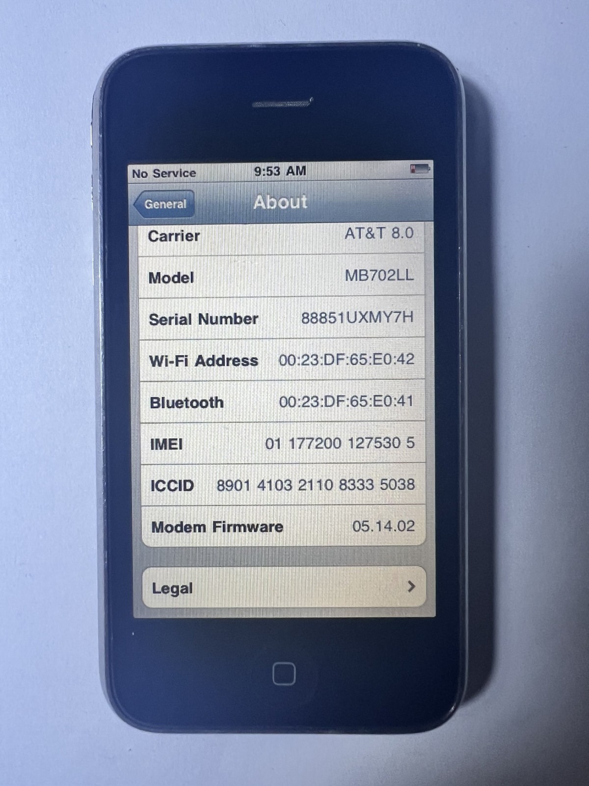 iPhone 3G 8GB Black (AT&T) A1241 GSM MB702LL iOS 4.1 tested w Apps Working READ!