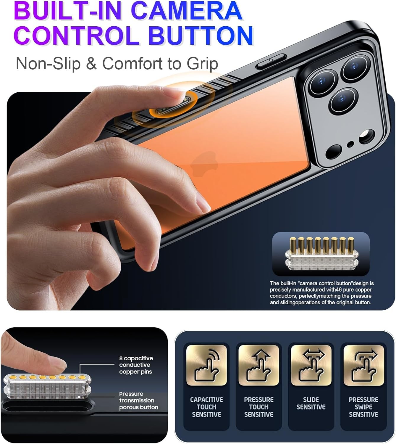 iPhone 17 Pro Max Case, Waterproof Built-in Screen & Camera Protector IP68 17FT