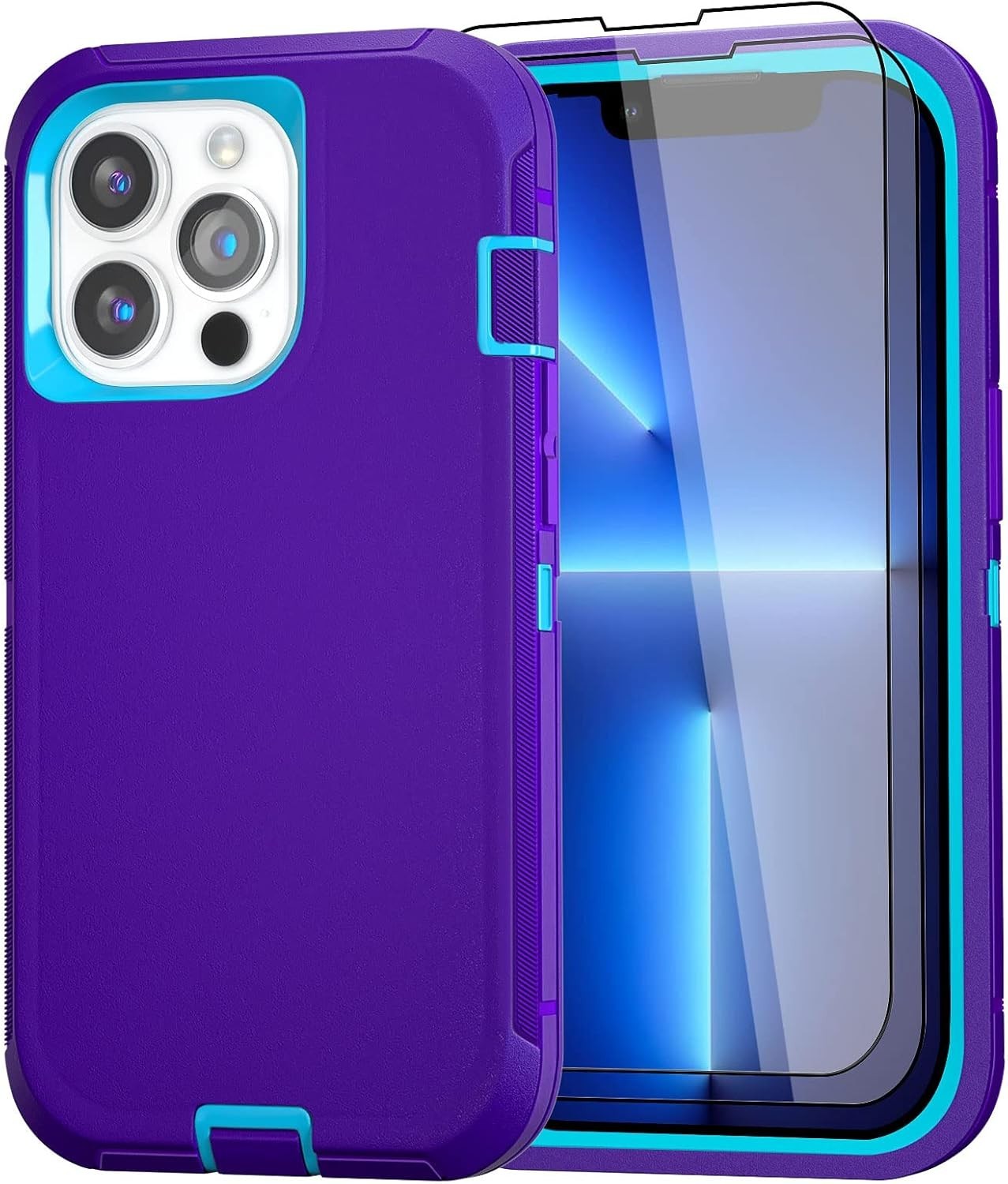 Case for iPhone 13 Pro Case 6.1″ with 2 Screen Protector, Full Body Heavy Duty M
