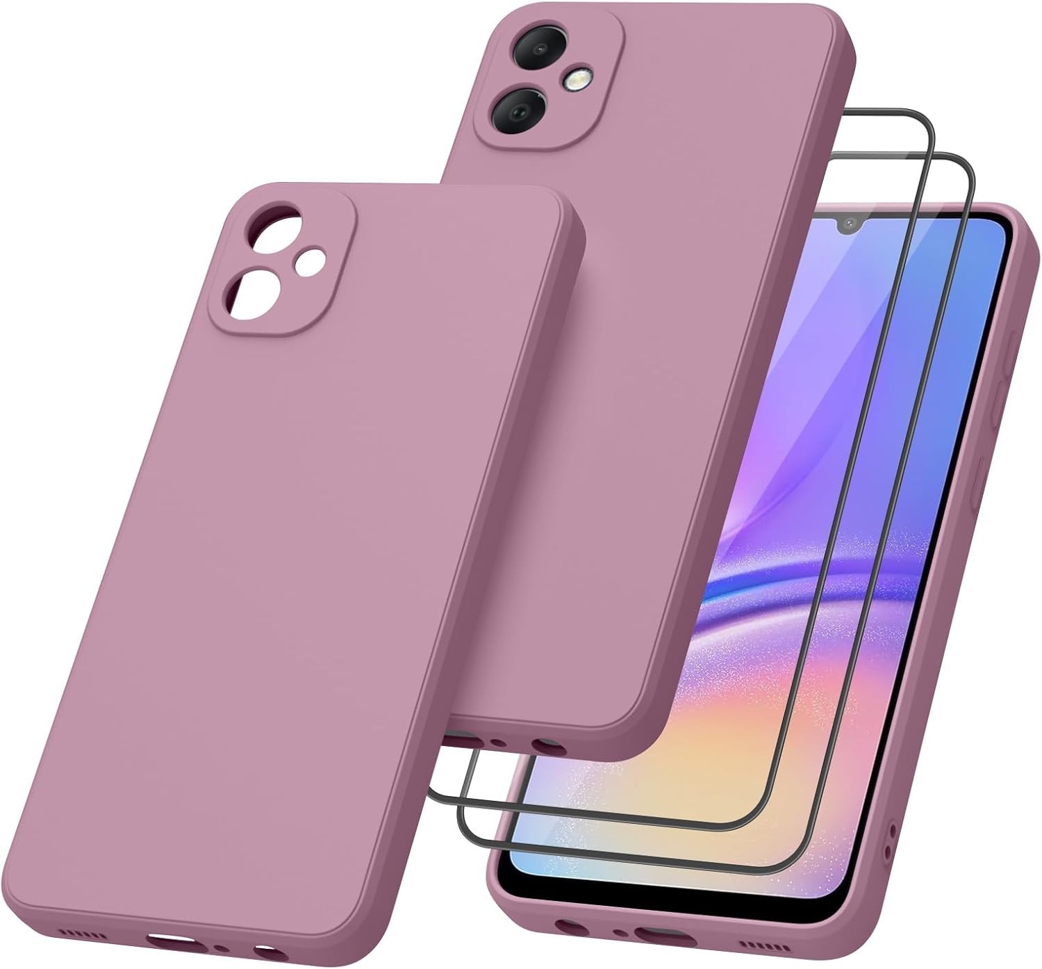 2PCS Soft Silicone Case & Screen Protector for Samsung Galaxy A05 6.7 Inch Shock