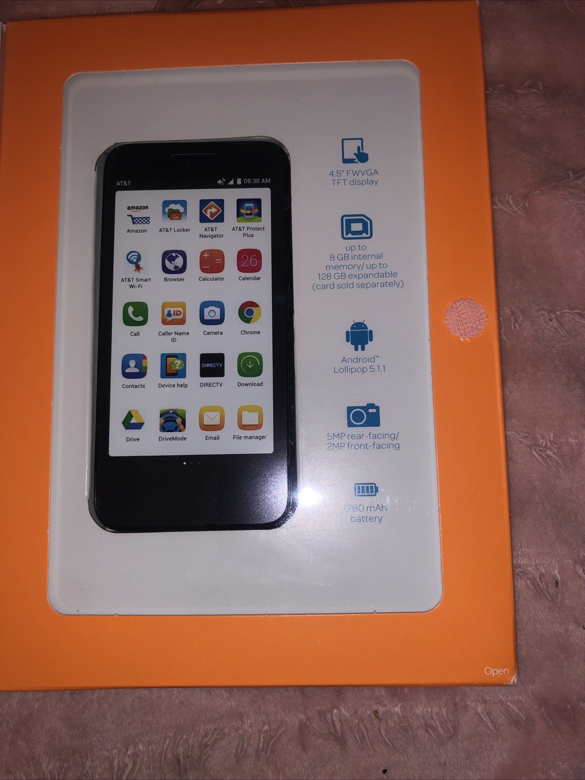 Brand New Sealed At&t Go Phone ALCATEL Ideal 8GB 4.5″ Prepaid Smartphone