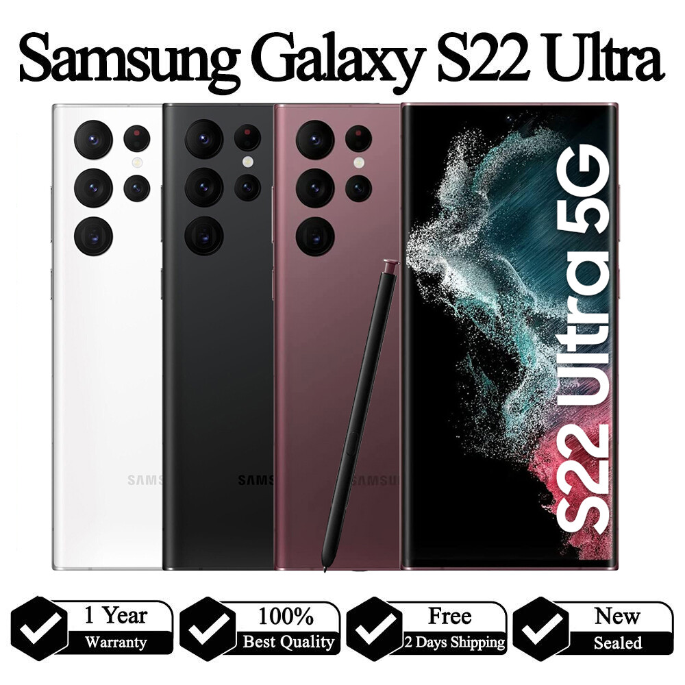 New Samsung Galaxy S22 Ultra 5G 128GB 256GB 512GB S908U GSM CDMA Fully Unlocked