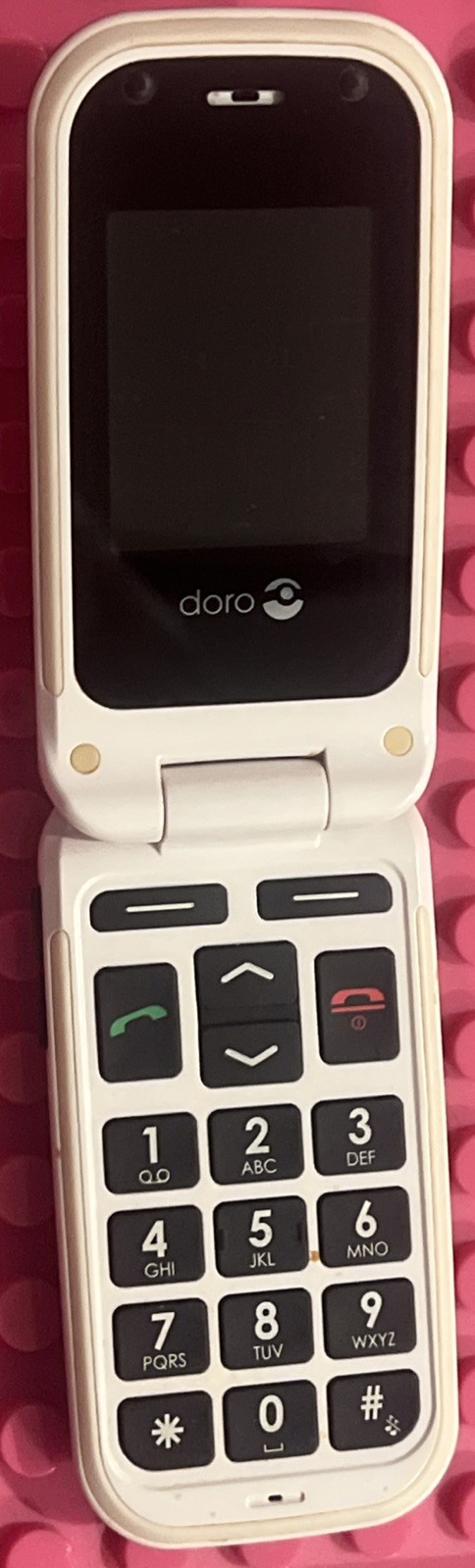 Doro PhoneEasy 410GSM, Red & White, (Consumer Cellular) Flip Phone, 👀 Info&Pics