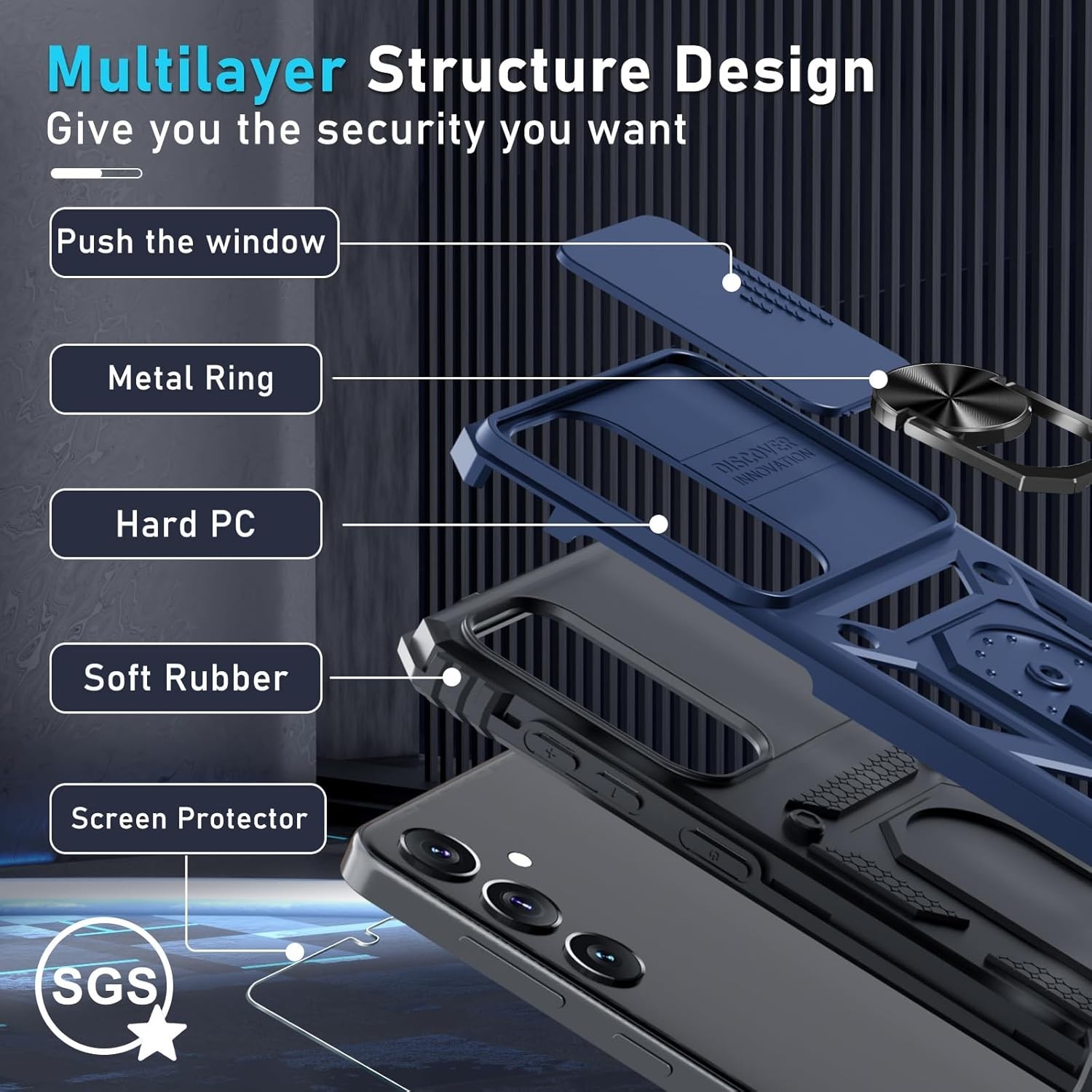 For Samsung Galaxy S25 Case with Shockproof Protective Cover & Screen Protector
