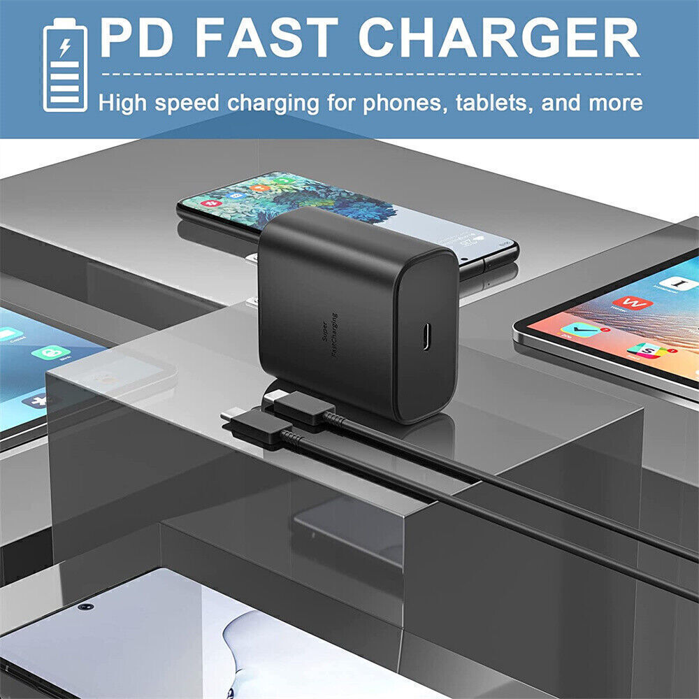 45W USB Type C Super Fast Wall PD Charger +6ft Cable For Samsung S22 S23 + Ultra