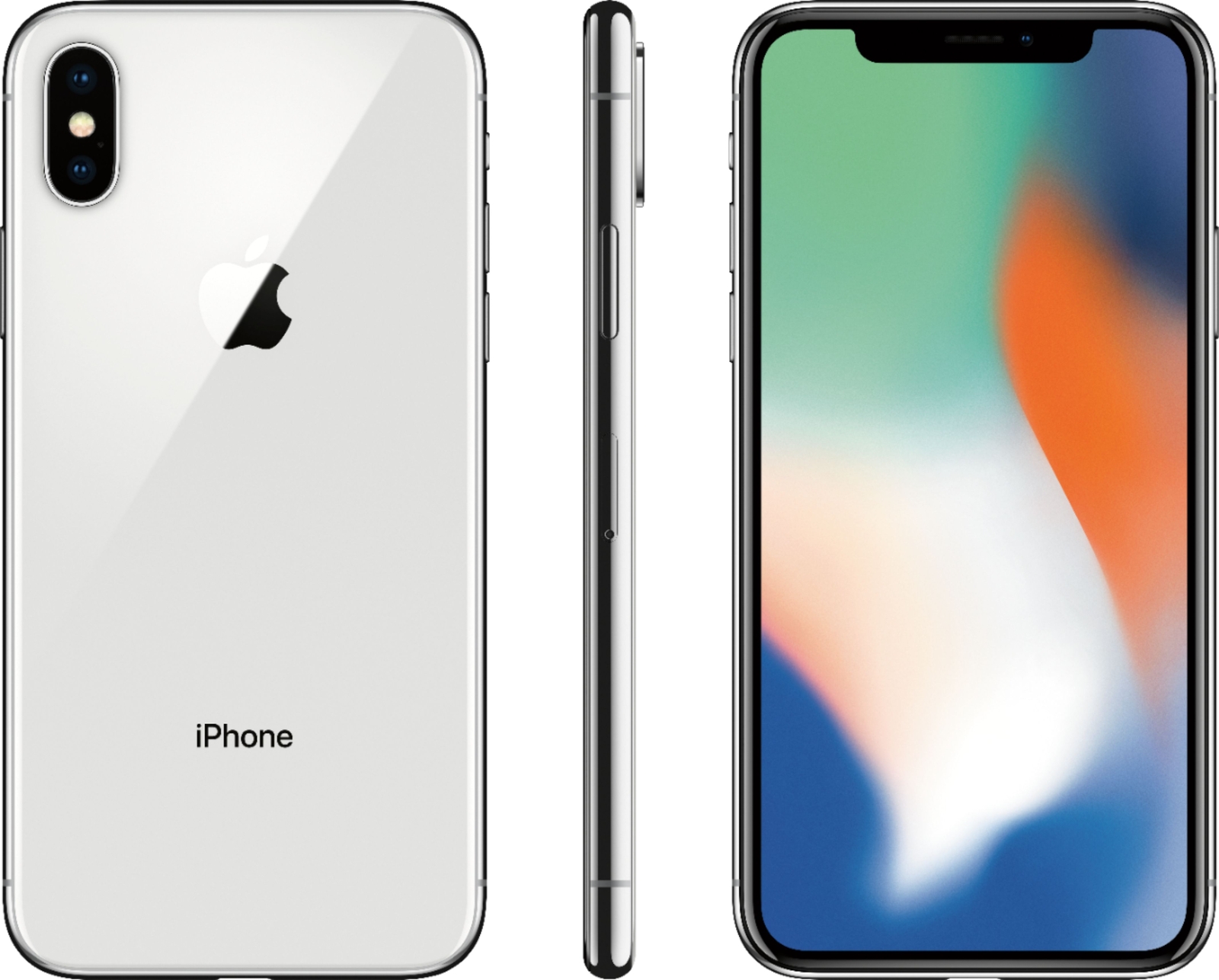 Apple iPhone X A1865 (Unlocked) 64GB Silver (Excellent)