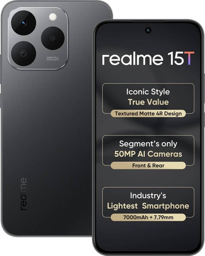 realme 15T 5G (Silver 8GB RAM,128GB) MediaTek Dimensity 6400 MAX Global Version.