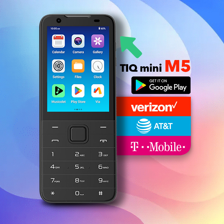 TIQ Mini M5 Verizon, AT&T, T-Mobile, Google Play Compatible, Android Auto