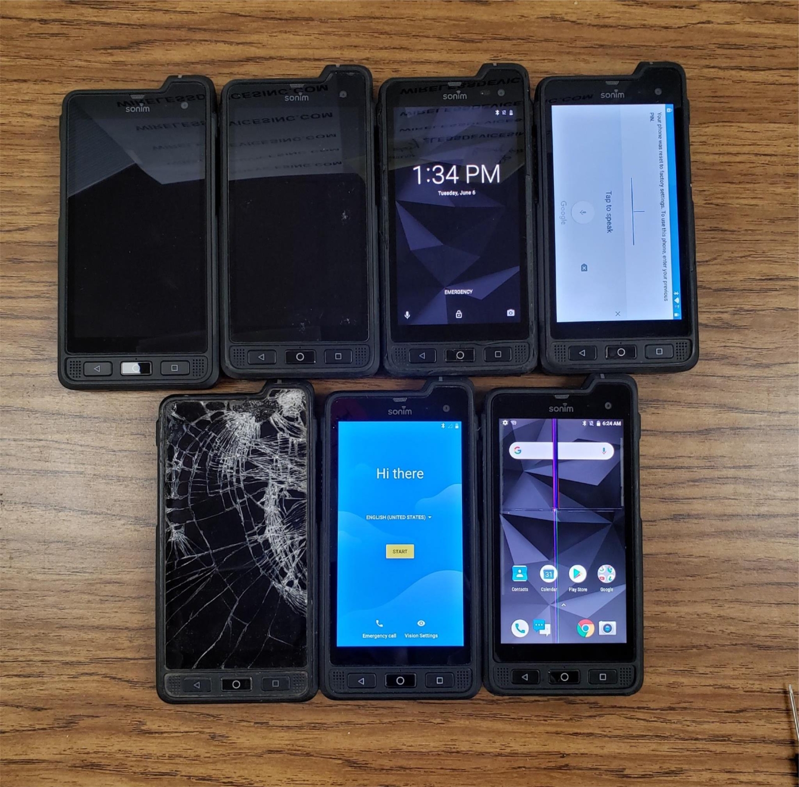 AS IS LOT OF 7 Sonim XP8 XP8800 64GB Black AT&T and SPRINT