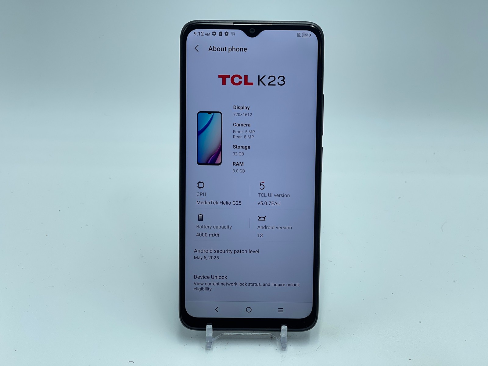 TCL K23 32GB T434W (Metro) Black (E-0193)