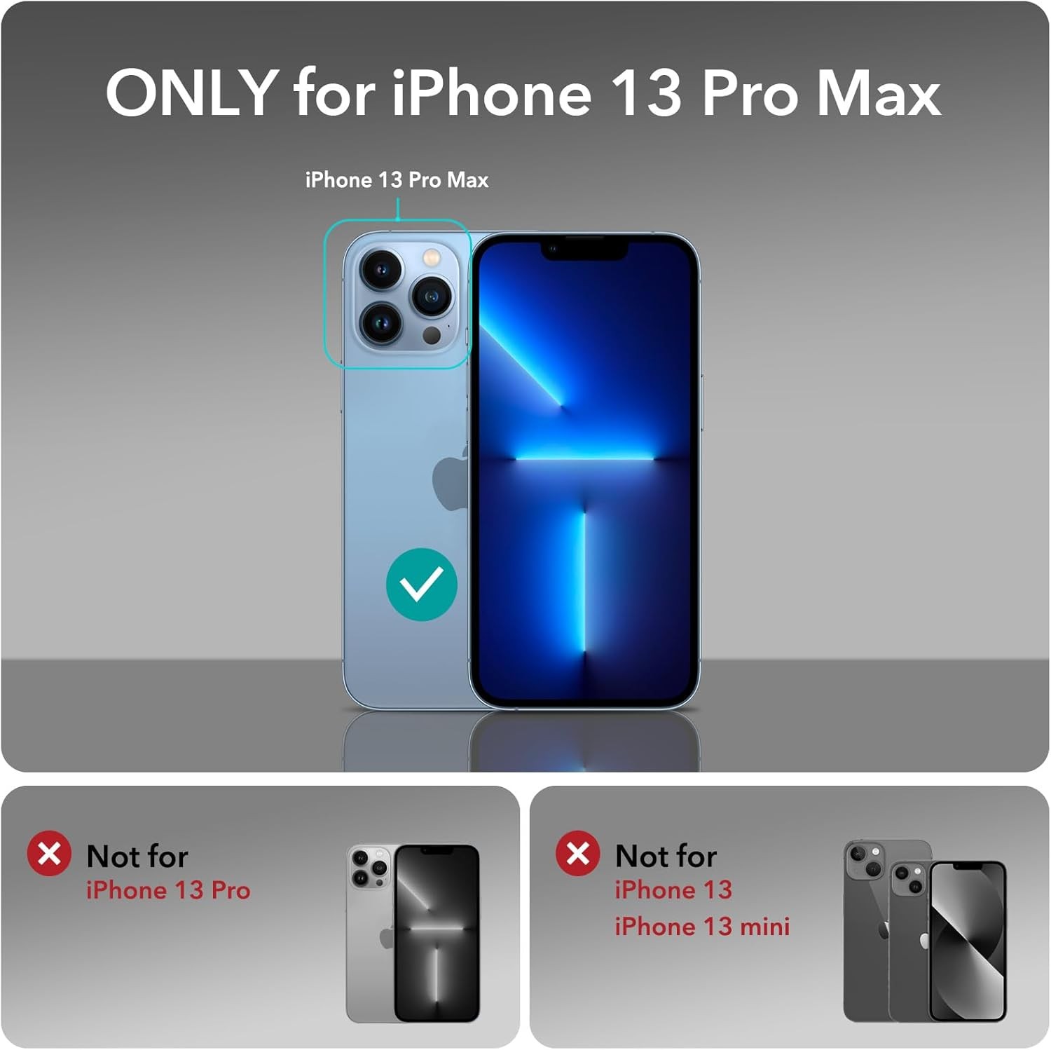 Clear Shockproof Case for iPhone 13 Pro Max, Military-Grade Protection, ESR Comp