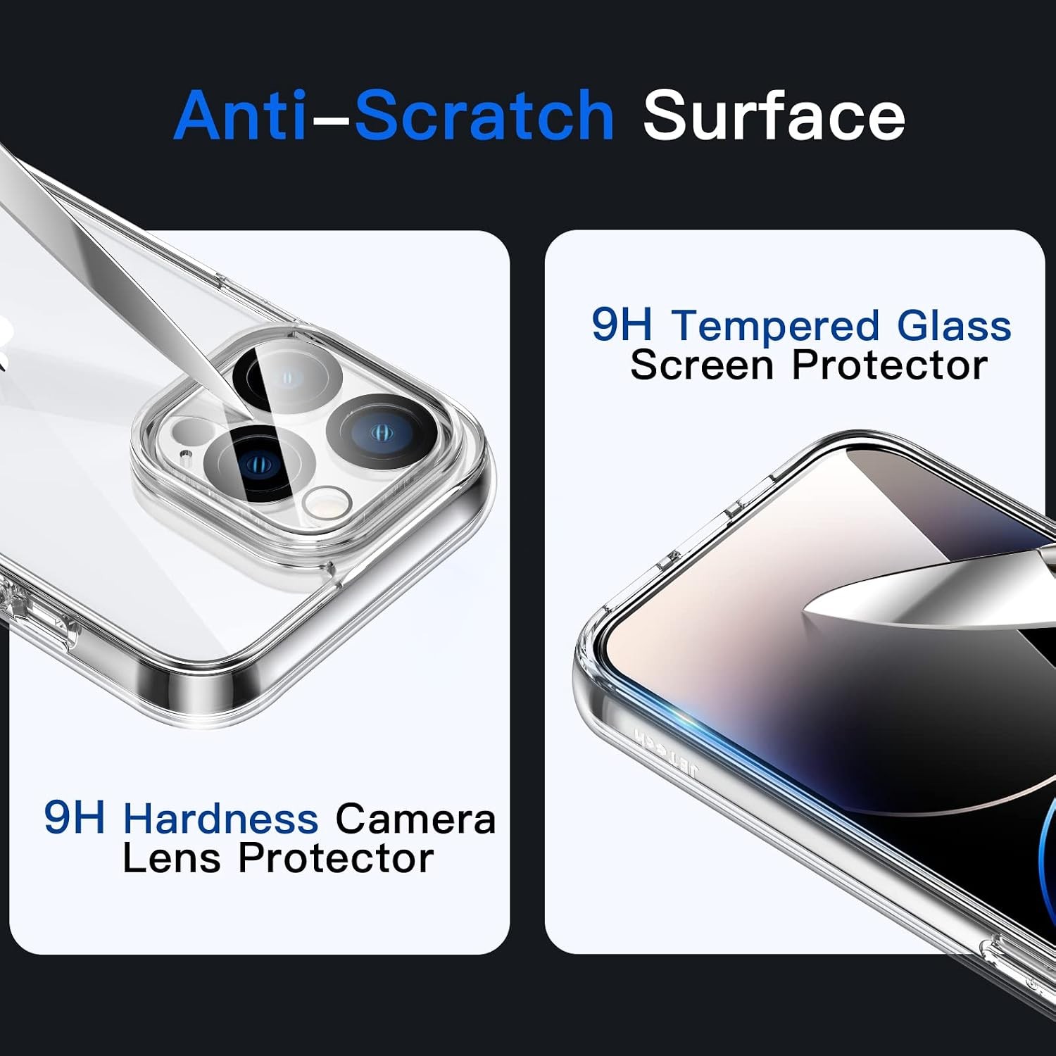 5 in 1 Case for iPhone 14 Pro Max 6.7-Inch with 2-Pack Screen Protector and Came