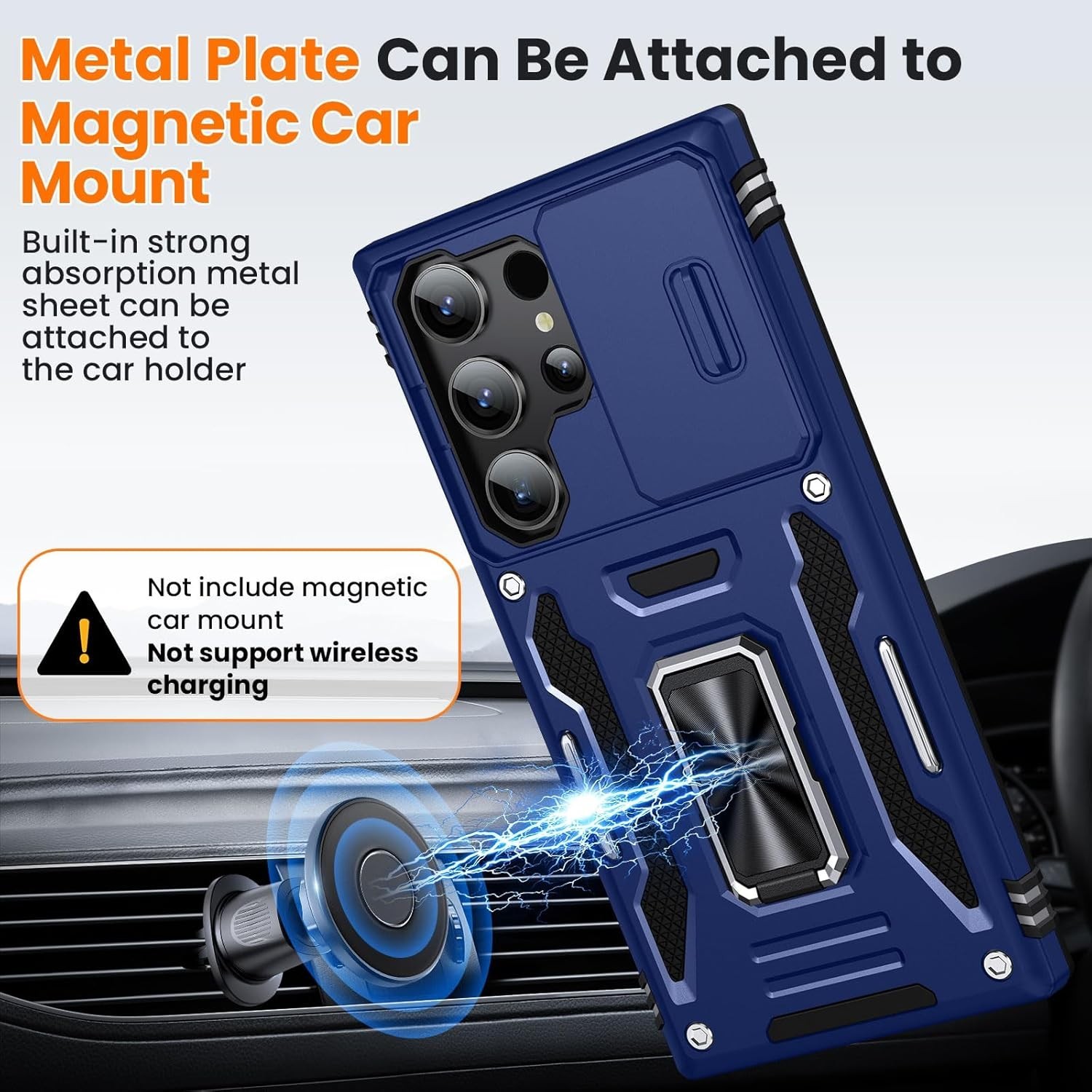 for Samsung Galaxy S23-Ultra Case Case Shockproof Rugged with Slide Camera Cover