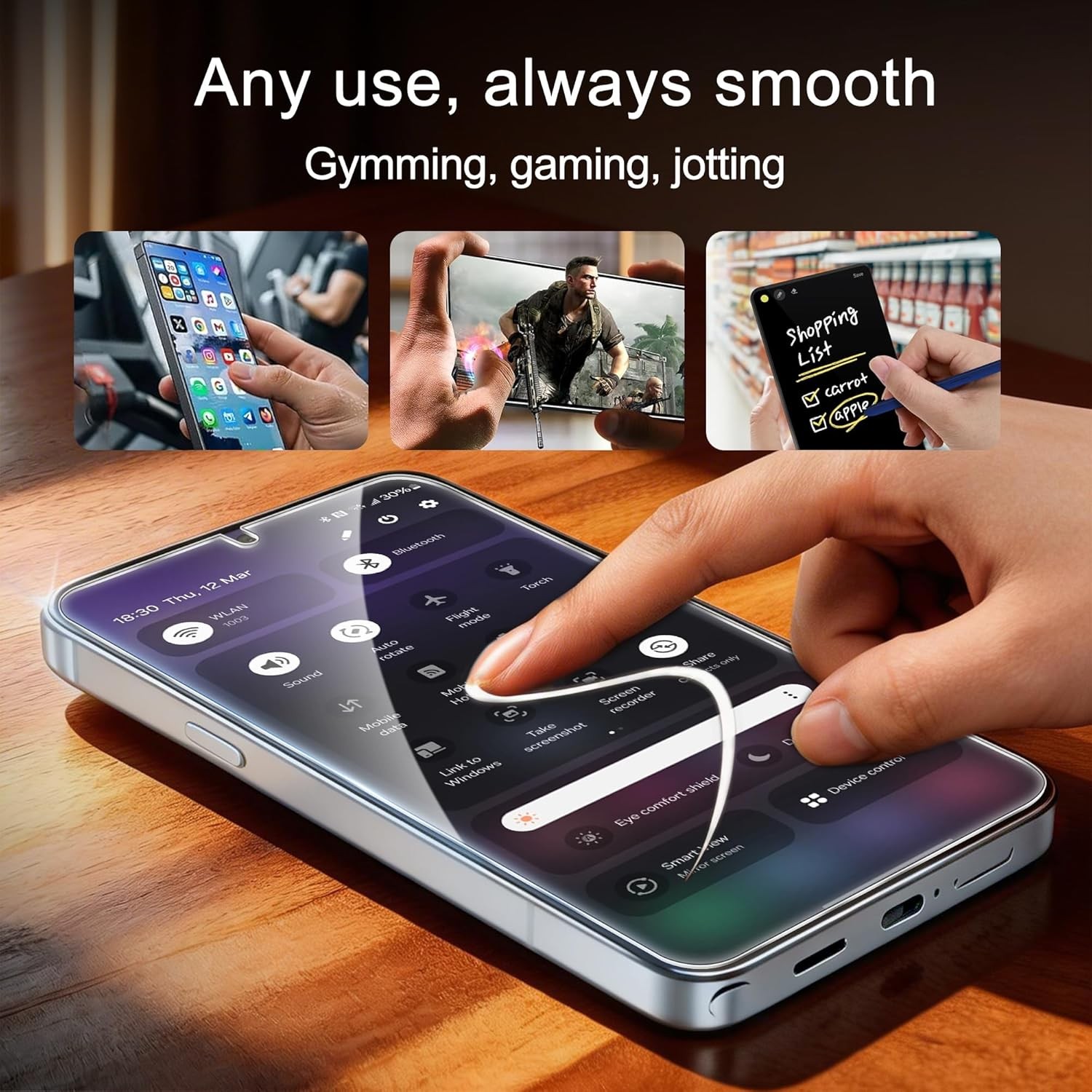 2PCS Tempered Glass Screen Protectors & Camera Lens Protectors for Samsung Galax