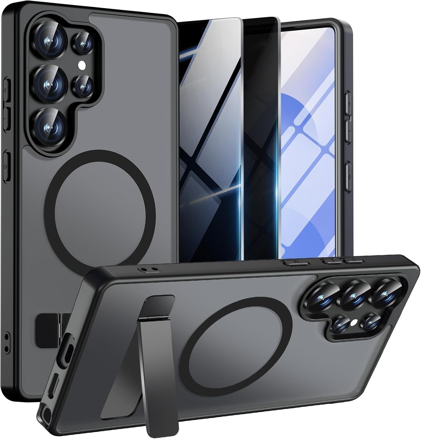 For Samsung Galaxy S25 Ultra Case with Shockproof Translucent Matte Black Cover