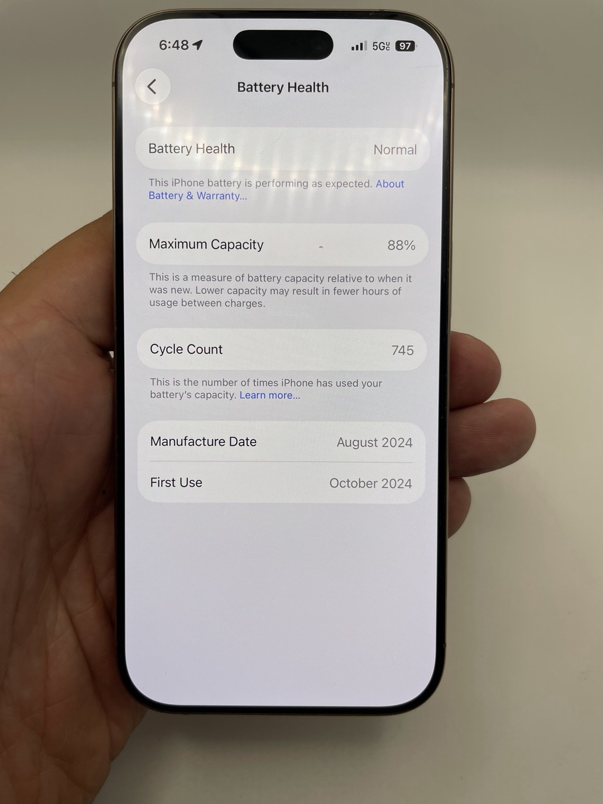 Apple iPhone 16 Pro 6.1″ 128GB – Desert Titanium Unlocked Battery 88% Currently