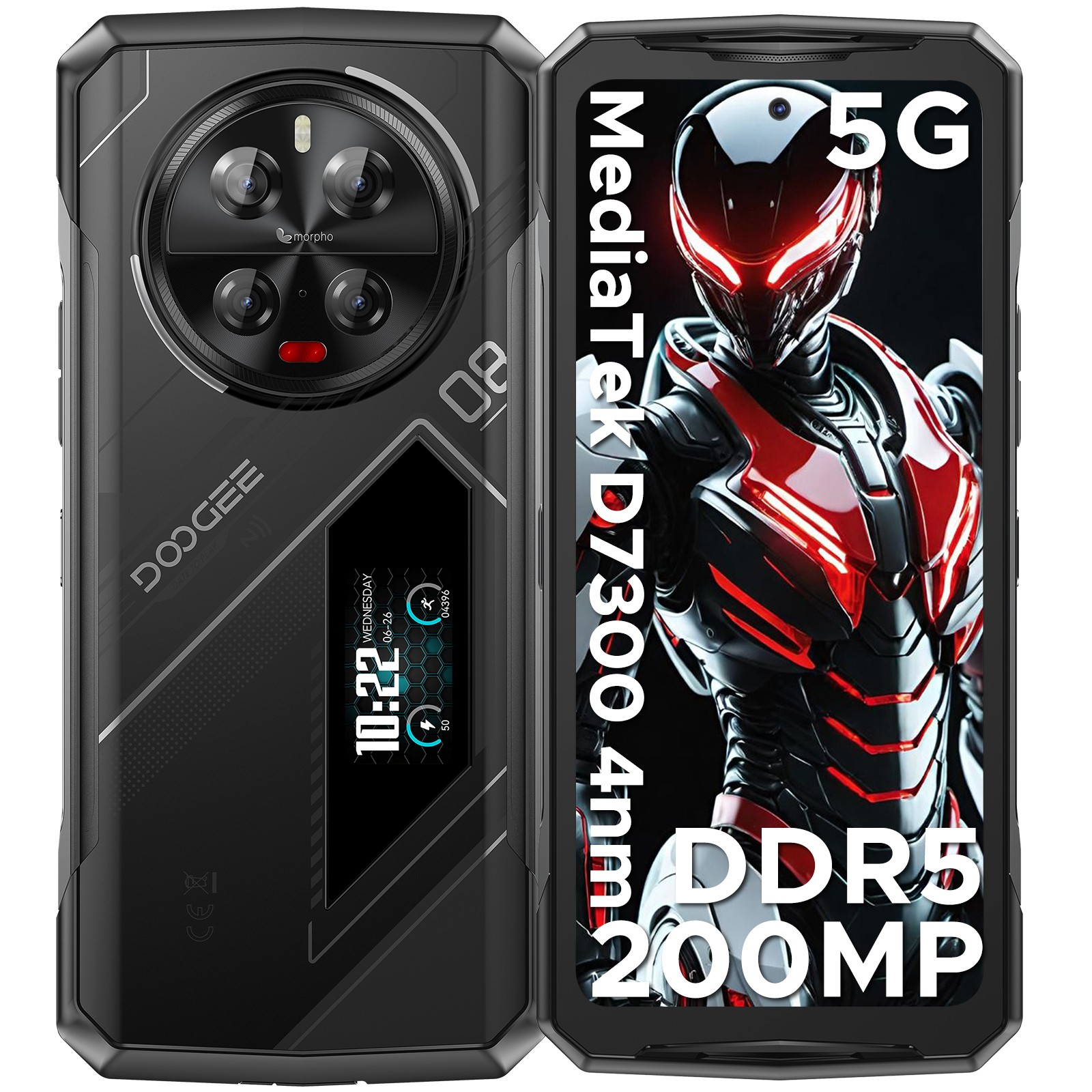 DOOGEE V40PRO 5G Rugged Phone 36GB+512GB Android 14 200MP Night Vision Phone NFC