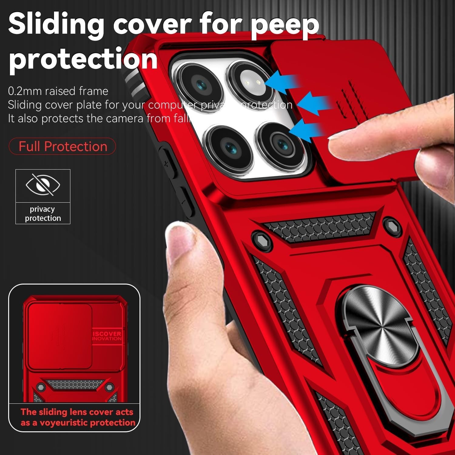 for Motorola Moto Edge 2025 Case with Tempered Glass Screen Protector Multicolor