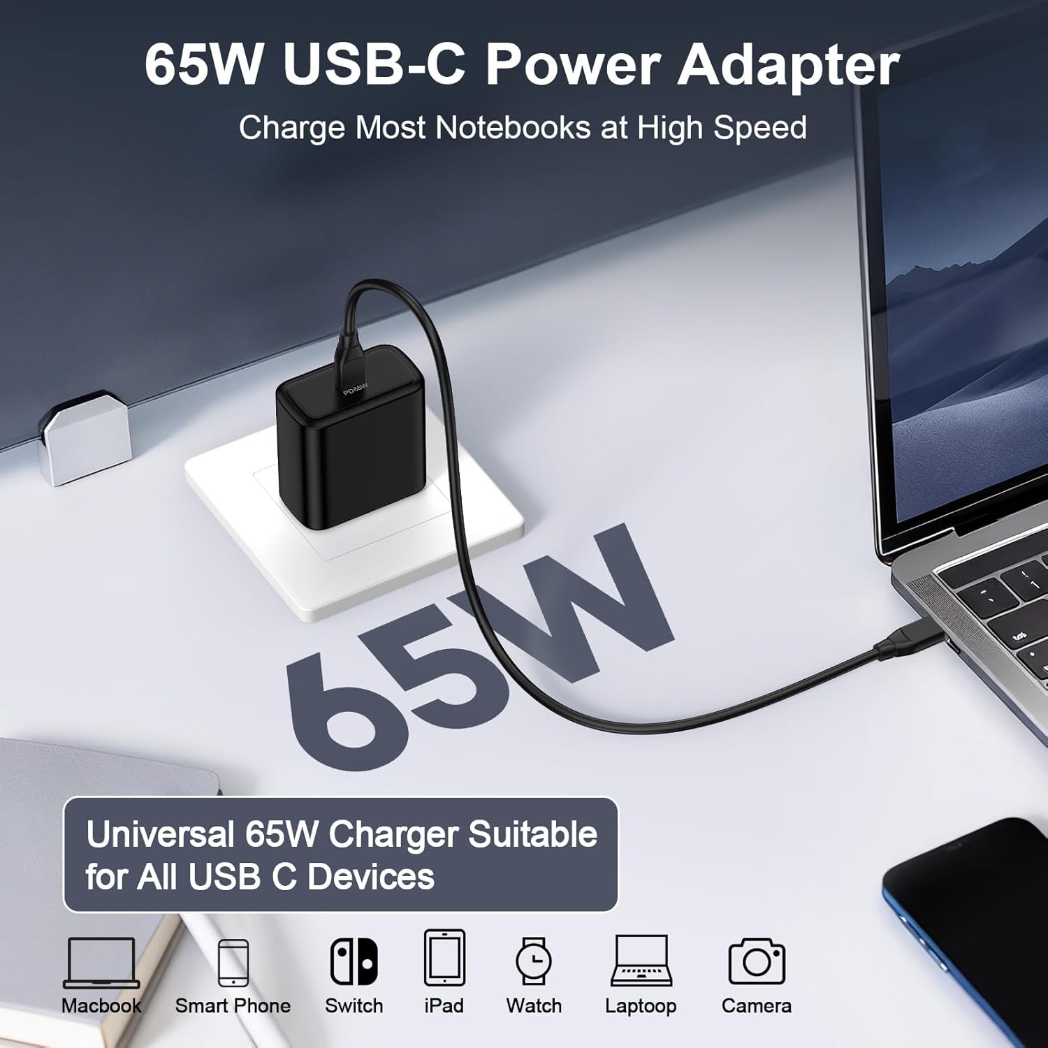 65W Super Fast Type-C Charger Adapter for Samsung Galaxy S26/S25 6Ft