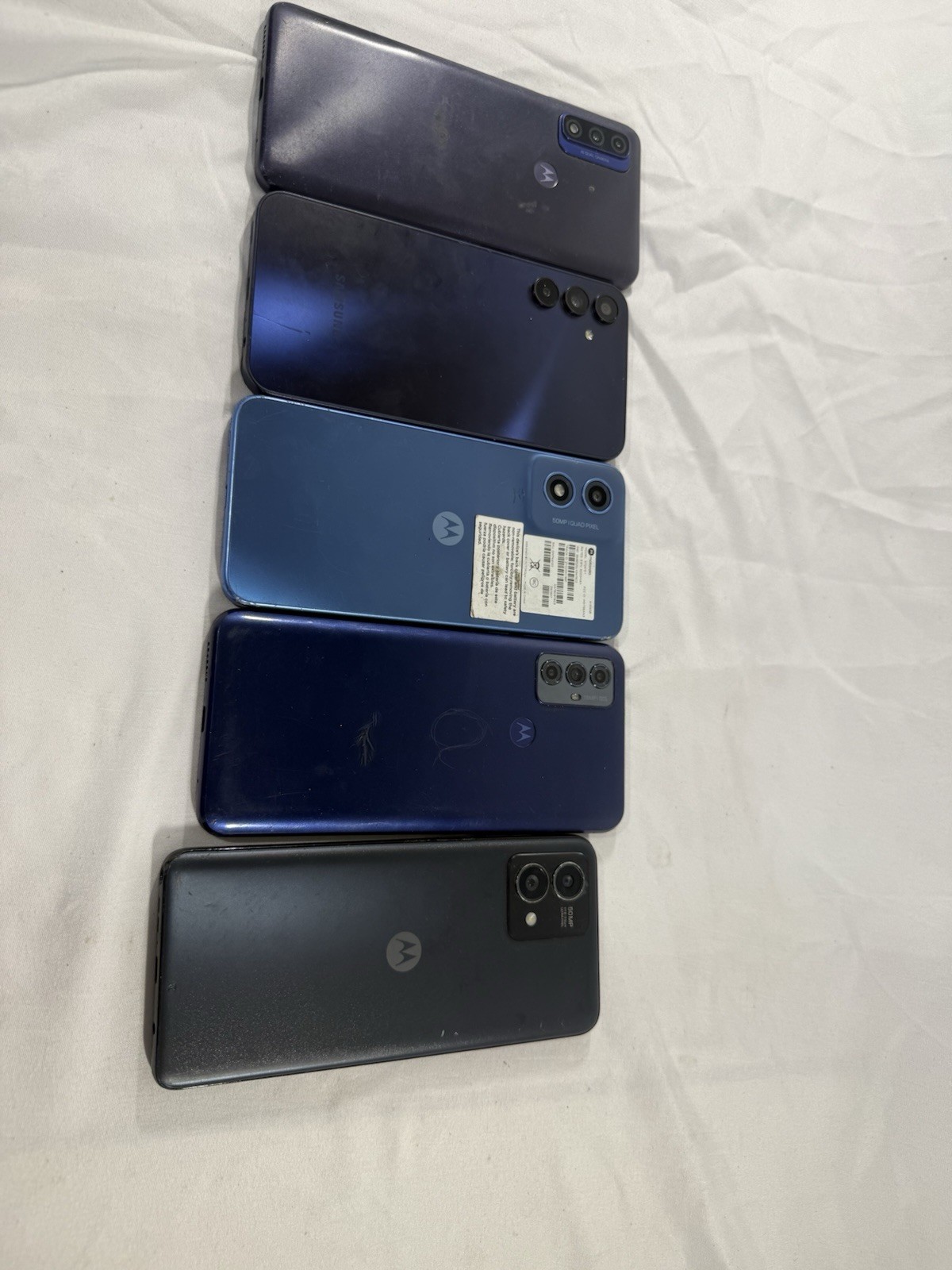 Motorola Lot of 5 Android OS Bar Style Smartphones For Parts Or Repair