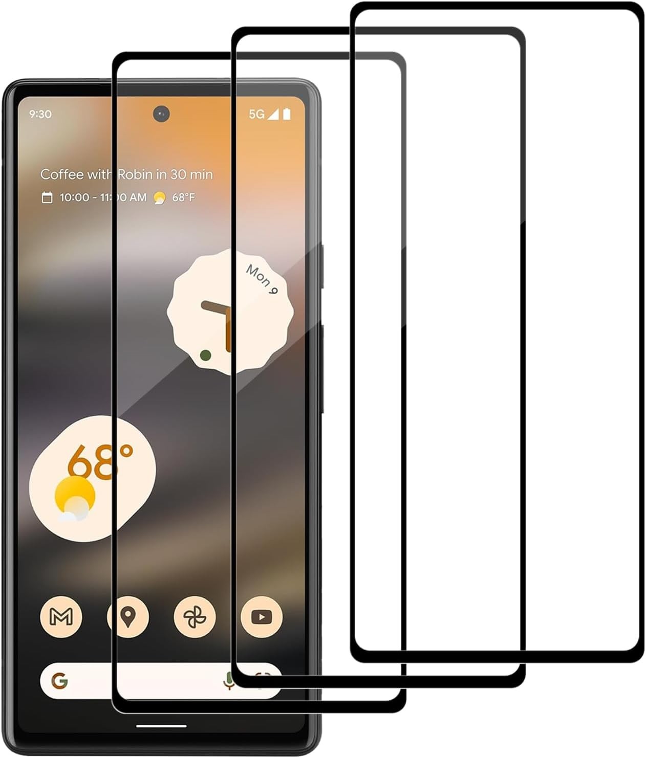 3PCS Tempered Glass Screen Protector for Google Pixel 6a 5G Scratch-Proof HD Tra