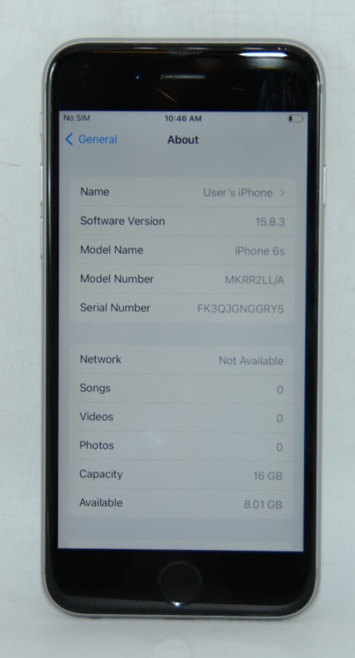 Apple iPhone 6s (A1688) 16GB Space Gray Verizon UNLOCKED *USED/WIPED*