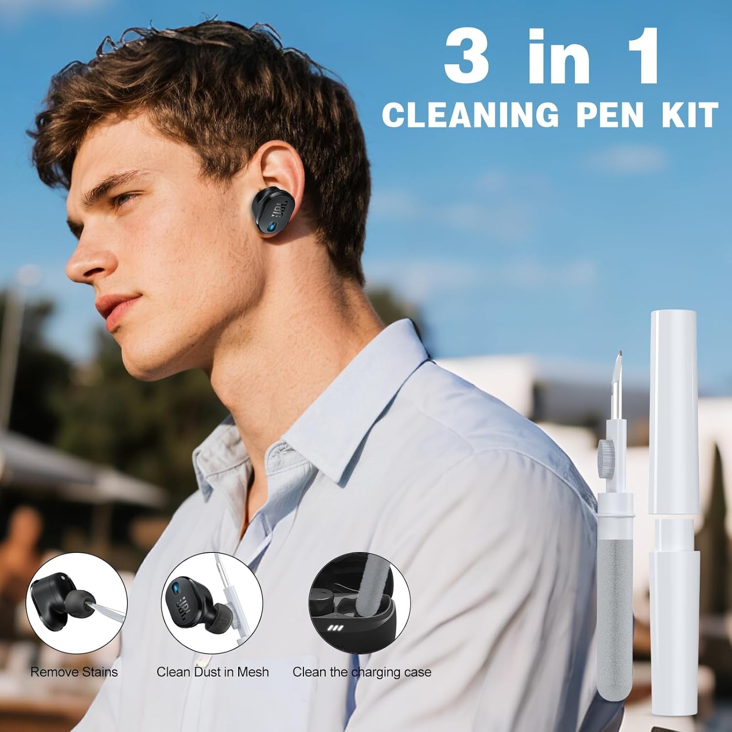 Silicone Earbud Case Cover for JBL Tune Buds 2, Soft Material with Carabiner Cli