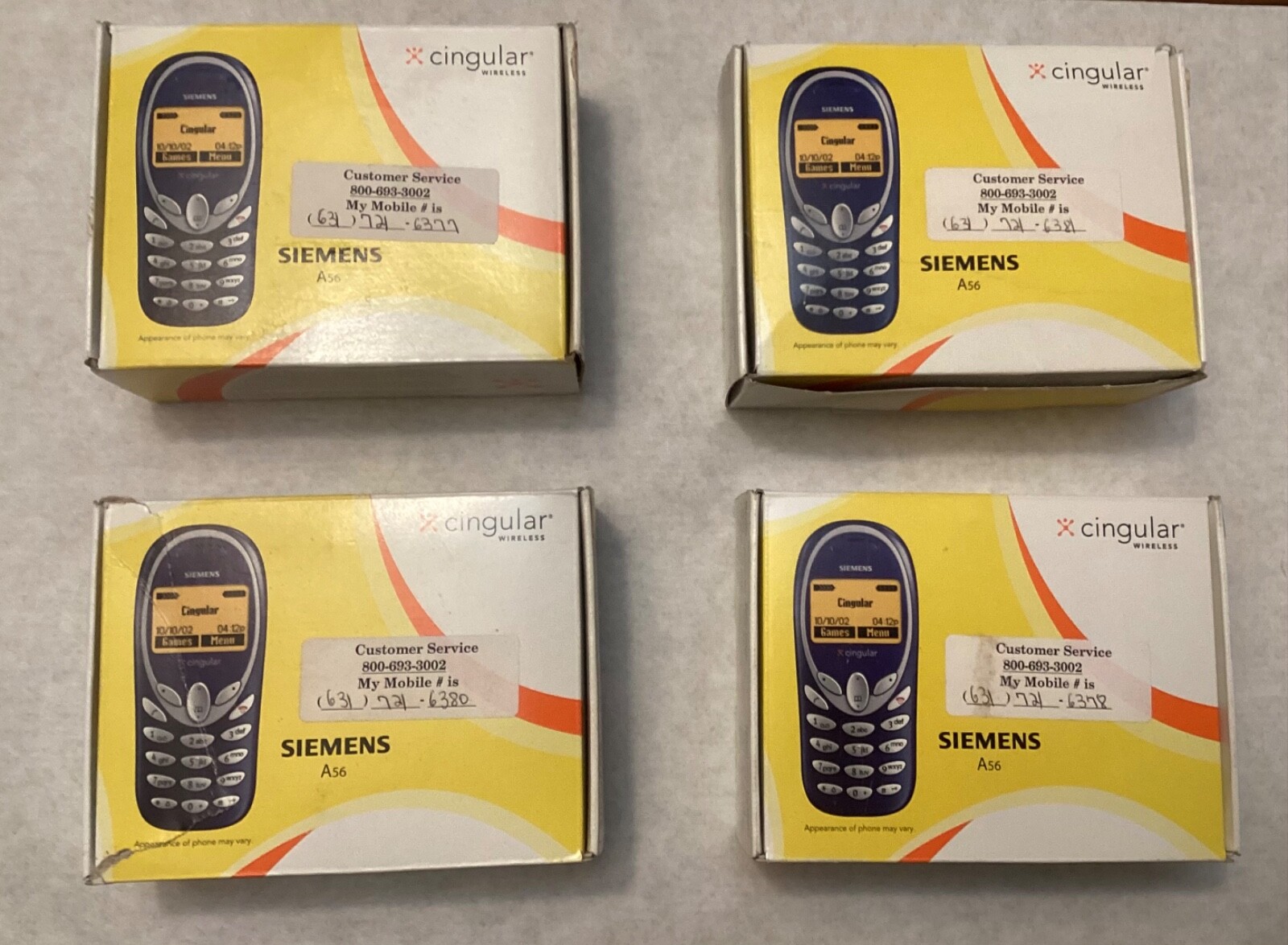 Siemens A56 (Cingular) Untested Vintage Cell Phone Lot Of 4 in a Box