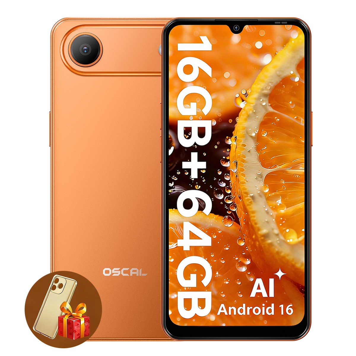 Blackview OSCAL FLAT 3C AI Smartphone 16GB+64GB 6.56″ Android 16 32MP Unlocked