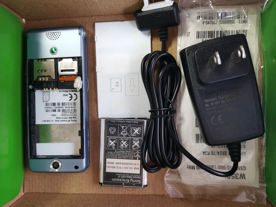 Sony Ericsson W350 W350i black Blue (Unlocked) Flip 2G Collectors Mobile Phone
