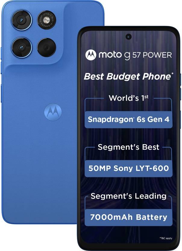 MOTOROLA g57 power 5G (Fluidity, 128 GB 8GB ) 6s Gen 4 Processor Global Version.