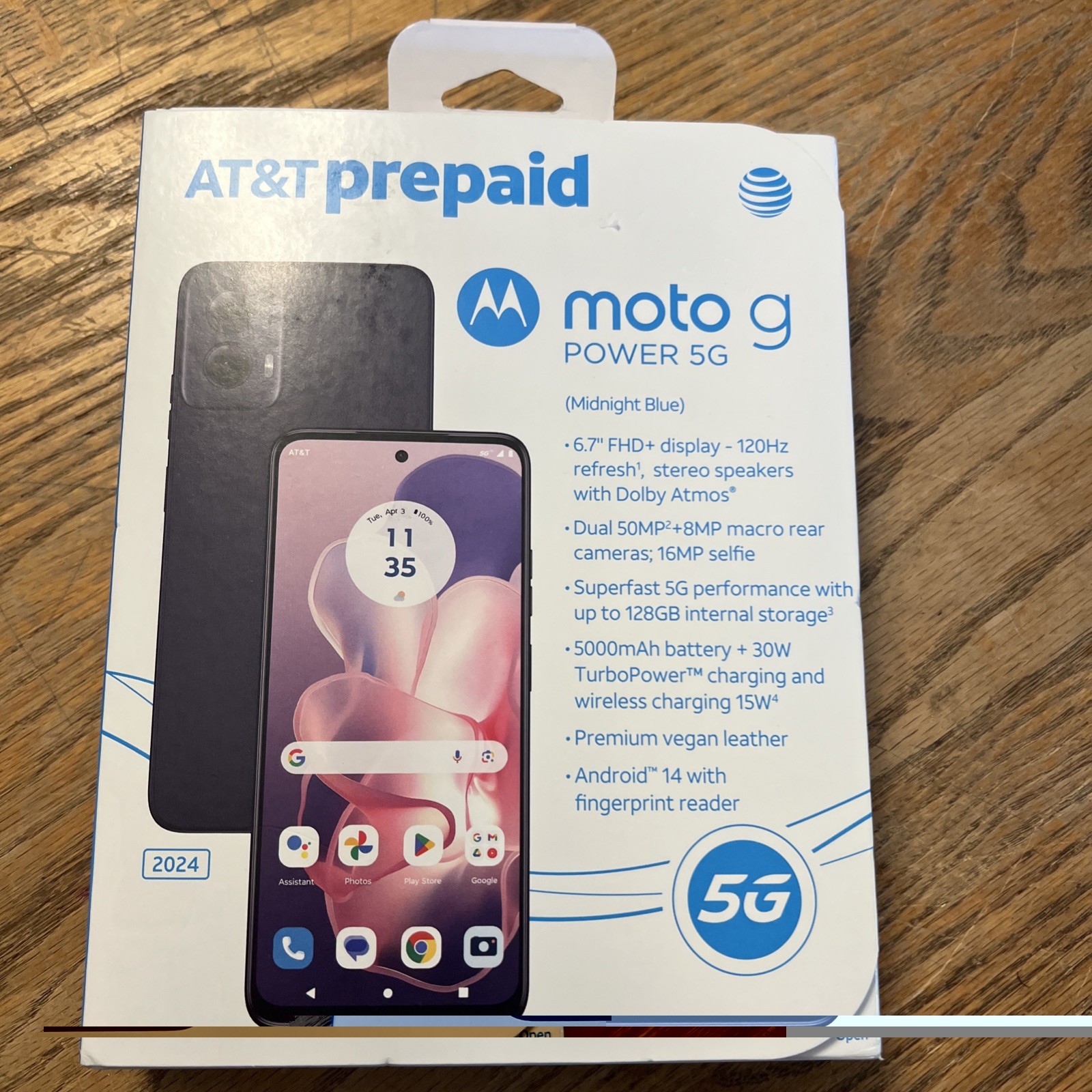 AT&T PREPAID MOTO G POWER 5G Motorola 2024 6.7 128GB 8GB RAM Smartphone 50MP GSM