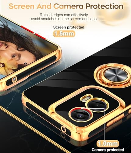 for Moto G-Stylus-5G-2024 Case with Tempered Glass Screen Protector, Rose Gold E