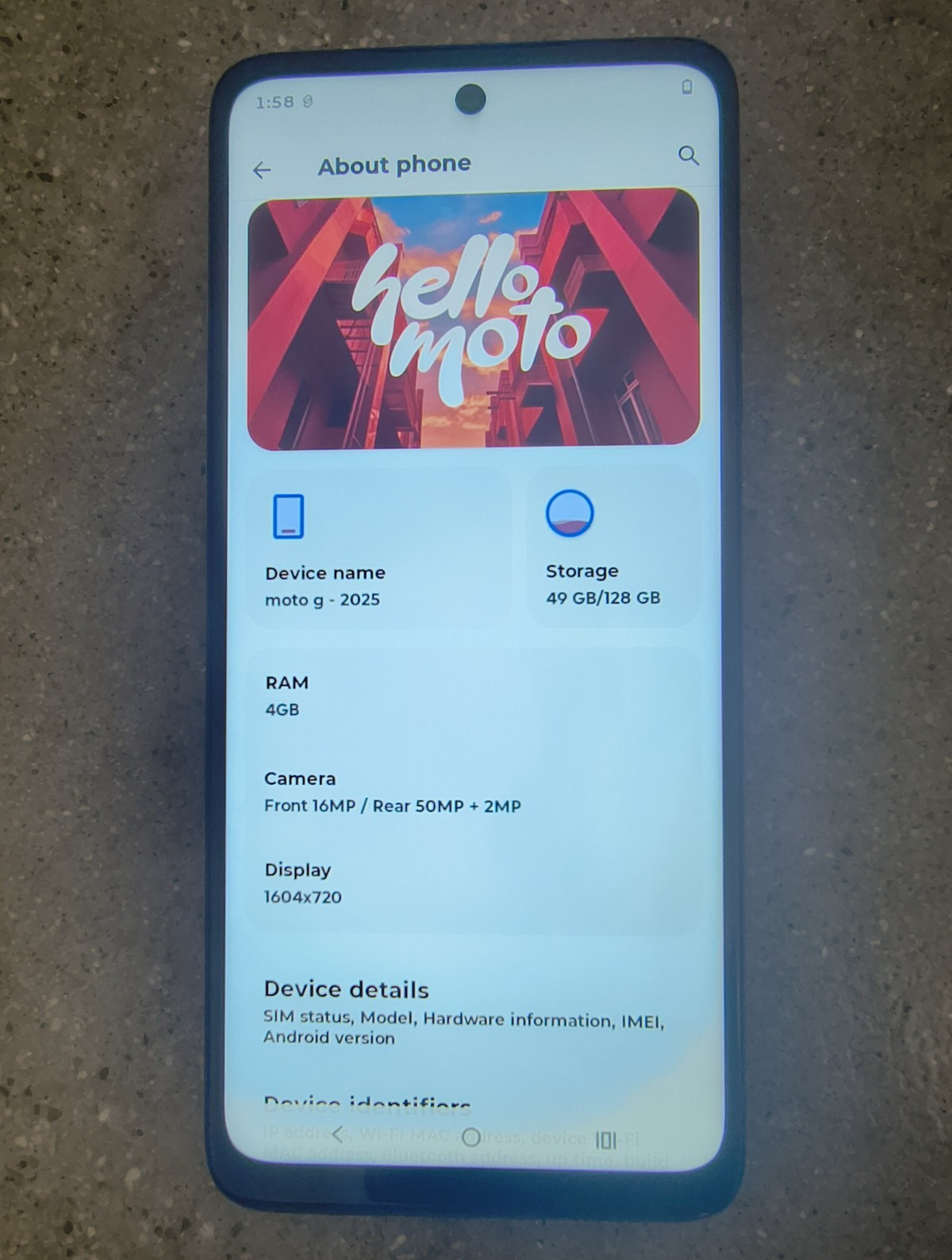 Motorola moto g (2025) 128GB 4GB RAM 50MP Camera Black Bar Smartphone