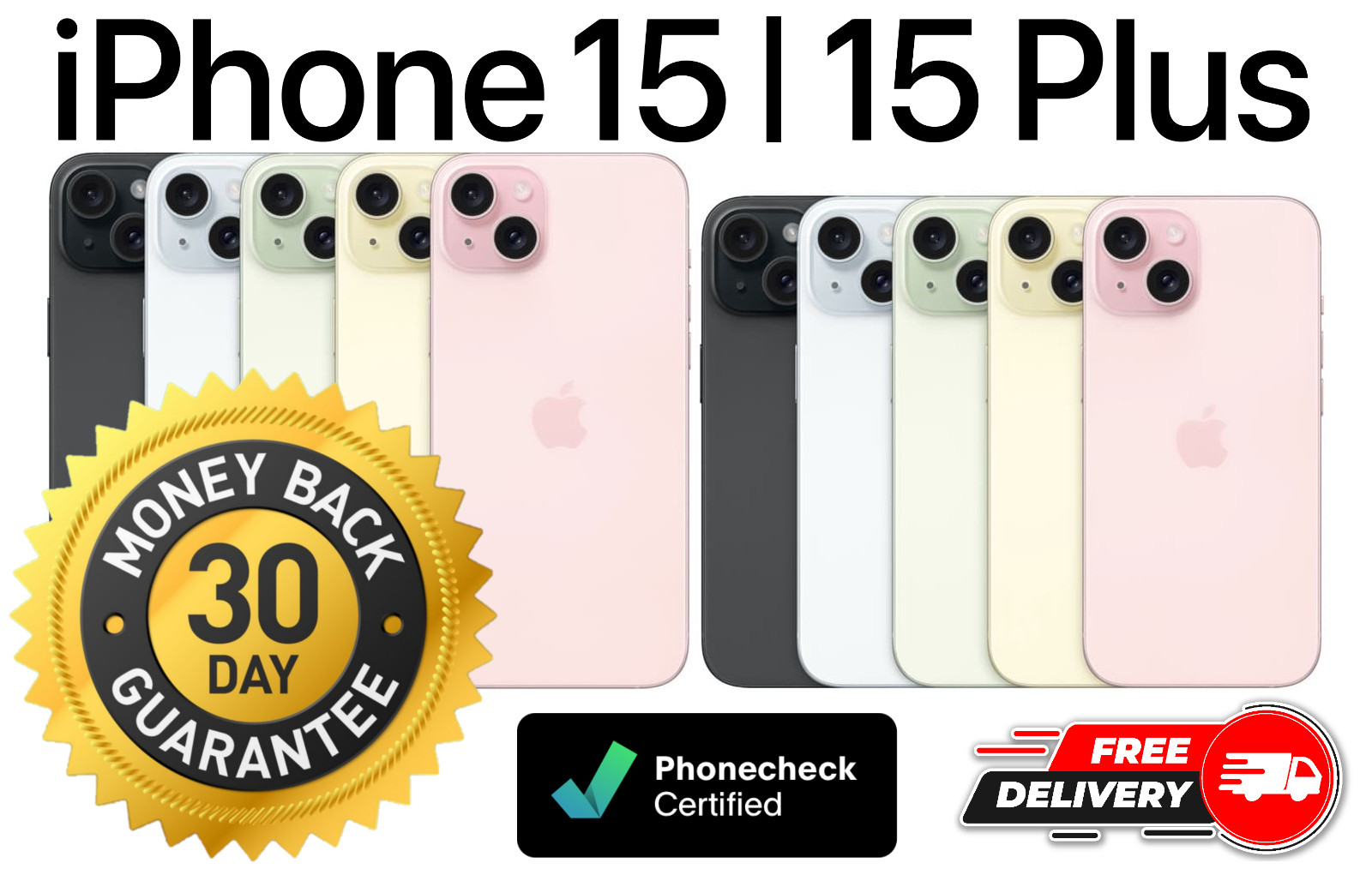 Apple iPhone 15 | 15 Plus 128GB | 256GB | 512GB – Unlocked AT&T Verizon T-Mobile