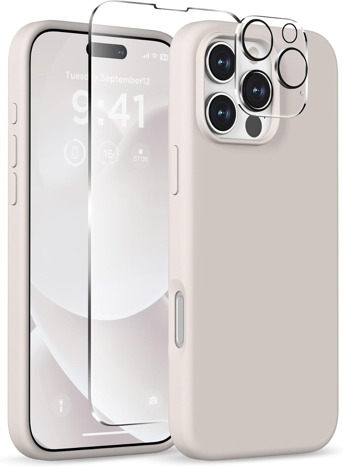 iPhone 16 Pro Magnetic Case, Liquid Silicone Cover with Screen Protector & Camer
