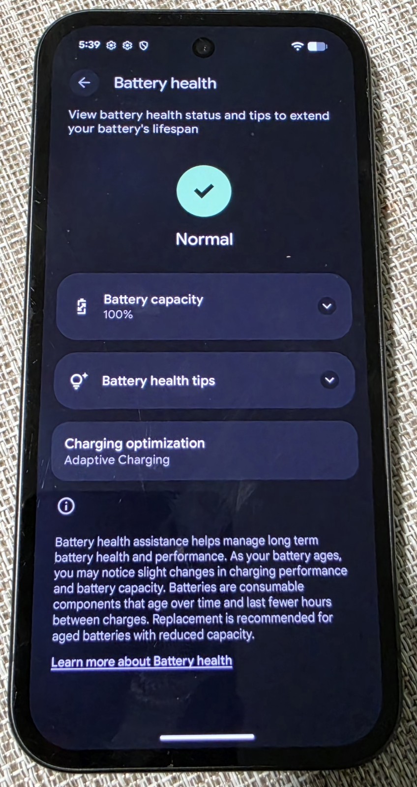 Google Pixel 9a – 128 GB – Obsidian (Unlocked) – READ