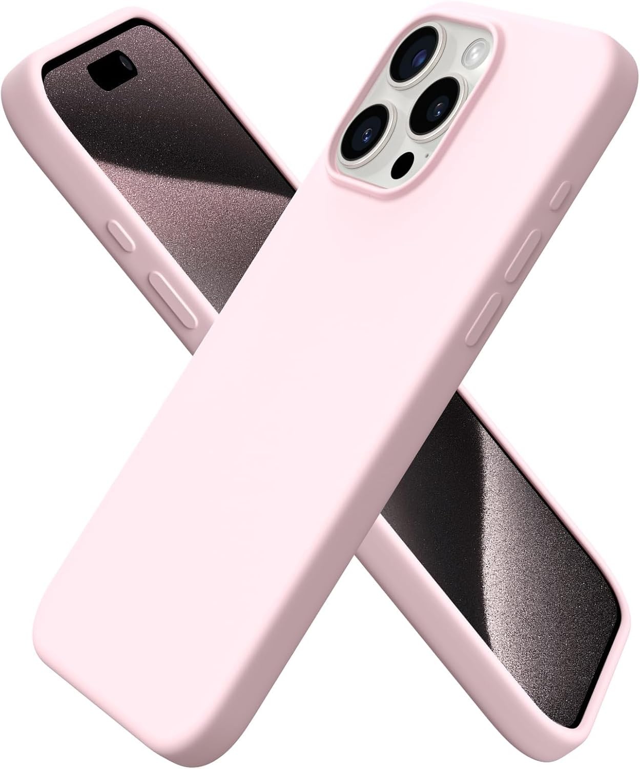 Slim Liquid Silicone Case for iPhone 15 Pro Max 6.7″, Shockproof Soft Gel Rubber